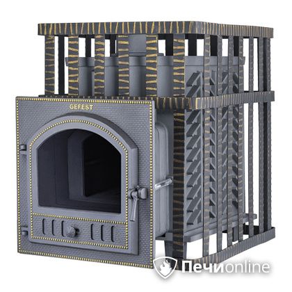 Дровяная печь-каменка Гефест ЗК в сетке 18 (П) в Хабаровске